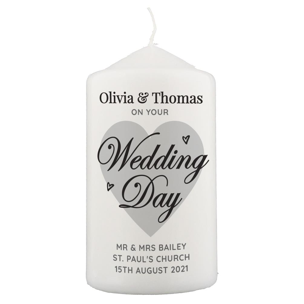 Personalised On Your Wedding Day Pillar Candle £11.69